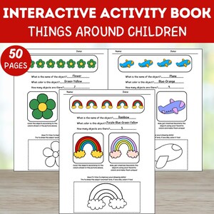 Interactive Activity Book Things Around Children | Printable Preschool Activity Worksheets | Educational Activity Pages | Busy Book for Kids