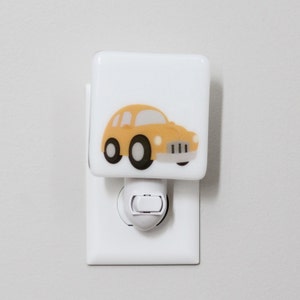Car Fused Glass Nightlight | Nursery | Baby Shower Gift | Yellow Nightlight | Kids Nightlight