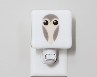 Sowa Bezpieczniki szklane nocne | Przedszkola | Baby Shower prezent | Dzieci |  Neutralna nocne płci | Nowoczesny | Ptak nocne | Nocne zwierząt