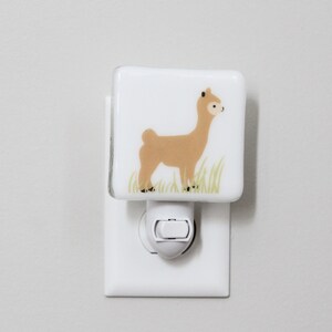 LLama Fused Glass Nightlight | Nursery | Baby Shower Gift | Kids Nightlight |  Gender Neutral Nightlight | Modern Nightlight | Alpaca