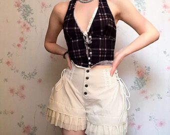 Ruffle Shorts For Women, Cosplay Costume Shorts, High Waisted Festival Shorts, Cottagecore Clothing, Lolita Style, Unique Outfit, Gift Idea