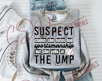Suspect Claims, Baseball, Funny, Game Day, Spirit wear, Umpire, Boutique, DTF, Trending