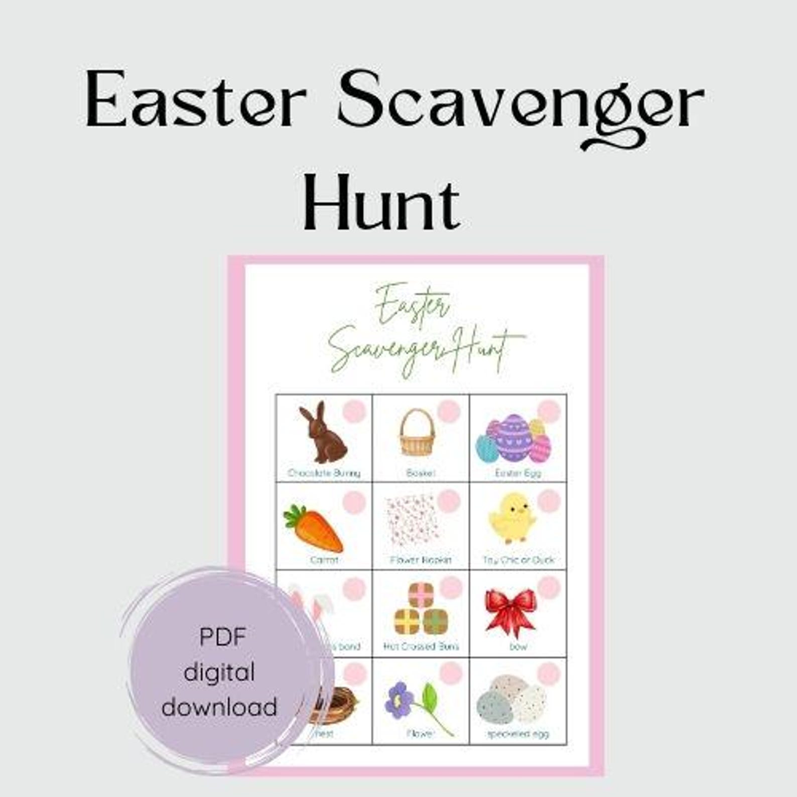 Printable Easter Scavenger Hunt Game | Family Fun (digital Download) - Etsy