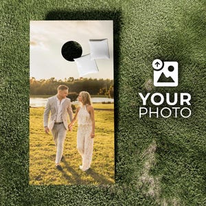 Custom Personalized Cornhole Board Wrap Skin Decal Set – Waterproof Vinyl Sticker DIY Regulation Add Your Photo Corn Hole - Easy to Apply