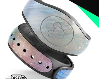 Het wervelende met tie-dye bekraste oppervlak | Vinyl sticker skin voor Disney MagicBand Plus, 2.0 waterdichte wrap magische band sticker | Klaar voor verzending