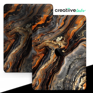 Svarta marmortexturer 4 | Skyddande vinyldekaler för alla iPad-modeller | Original, Air, Mini, Pro | Matt/blank finish