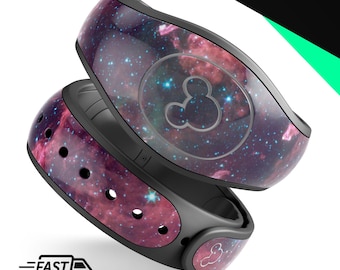 Karmozijnrode nevel | Vinyl sticker skin voor Disney MagicBand Plus, 2.0 waterdichte wrap magische band sticker | Klaar voor verzending