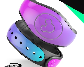 Neon holografische V1 | Vinyl sticker skin voor Disney MagicBand Plus, 2.0 waterdichte wrap magische band sticker | Klaar voor verzending