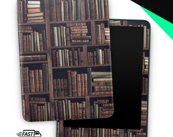 Old Bookshelf | Protective Vinyl Decal Wraps for the Amazon Kindle Basic, Paperwhite, Oasis, Scribe, Kobo, Colorsoft