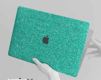 Sparkling Teal Ultra Metallic Glitter | Protective Vinyl Decal Wraps for Long-Term Durability & Protection for MacBooks | Matte/Gloss Finish