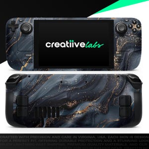 Black Marble Textures 10 | Vinyl Skin Wrap | Protective Cover Decal for Valve Steam Deck Console (LCD or OLED)