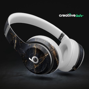 Black Marble Textures 12 | Protective Vinyl Decal Wraps for All Beats by Dre Headphones | Solo, Studio, Pro, Mixr, EP, Wireless +
