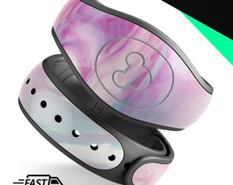 Gemarmerde kleurparadijs V2 | Vinyl sticker skin voor Disney MagicBand Plus, 2.0 waterdichte wrap magische band sticker | Klaar voor verzending