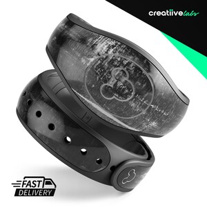 Abstract Black Grunge | Vinyl Decal Skin for Disney MagicBand Plus, 2.0 Wrap Waterproof Magic Band Sticker | Ready to Ship