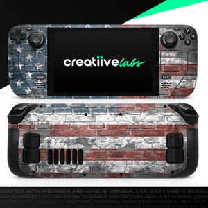 Vintage USA Flag | Vinyl Skin Wrap | Protective Cover Decal for Valve Steam Deck Console (LCD or OLED)