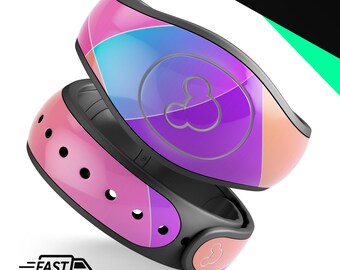Cirkelkunst met kleurovergang V1 | Vinyl sticker skin voor Disney MagicBand Plus, 2.0 waterdichte wrap magische band sticker | Klaar voor verzending