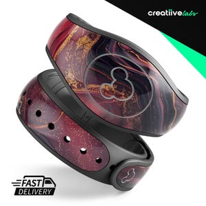 Black Marble Textures 5 | Vinyl Decal Skin for Disney MagicBand Plus, 2.0 Wrap Waterproof Magic Band Sticker | Ready to Ship