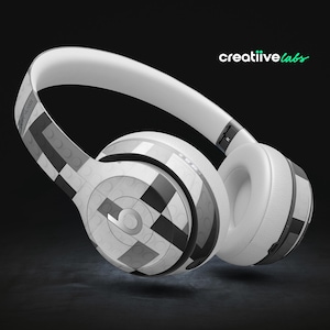 Black Building Blocks1 | Protective Vinyl Decal Wraps for All Beats by Dre Headphones | Solo, Studio, Pro, Mixr, EP, Wireless +