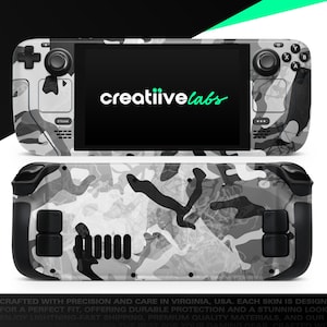Desert Snow Camouflage V2 | Vinyl Skin Wrap | Protective Cover Decal for Valve Steam Deck Console (LCD or OLED)