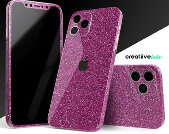 Sparkling Pink Ultra Metallic Glitter | Protective Vinyl Decal Wraps for Long-Term Durability & Protection for iPhones | Matte/Gloss Finish