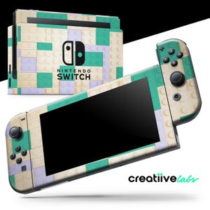Gröna byggstenar | Skin Wrap för Nintendo Switch 2-konsol + OLED, Lite, Pro-kontroll, Joy-Con, 3DS XL