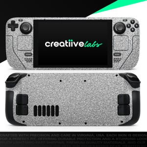 Sparkling Silver Ultra Metallic Glitter | Vinyl Skin Wrap | Protective Cover Decal for Valve Steam Deck Console (LCD or OLED)