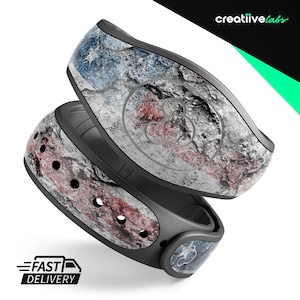 Aged and Wrinkled American Flag | Vinyl Decal Skin for Disney MagicBand Plus, 2.0 Wrap Waterproof Magic Band Sticker | Ready to Ship