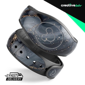 Black Marble Textures 10 | Vinyl Decal Skin for Disney MagicBand Plus, 2.0 Wrap Waterproof Magic Band Sticker | Ready to Ship