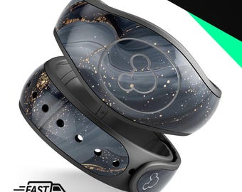 Texturas de Mármore Preto 10 | Adesivo de Vinil para Disney MagicBand Plus, 2.0, Envoltório Impermeável | Pronto para Envio