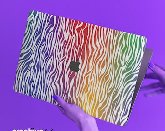 Colorful Vector Zebra Animal Print | Protective Vinyl Decal Wraps for Long-Term Durability and Protection for MacBooks | Matte/Gloss Finish