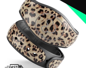Brown Vector Leopard Print | Vinyl Decal Skin for Disney MagicBand Plus, 2.0 Wrap Waterproof Magic Band Sticker | Ready to Ship