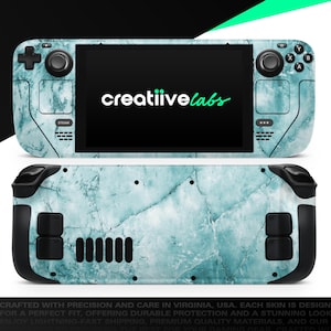 Cracked Turquise Marble Surface | Vinyl Skin Wrap | Protective Cover Decal for Valve Steam Deck Console (LCD or OLED)