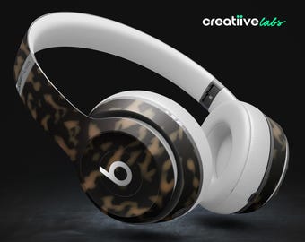 Vinilo protector con estampado de carey marrón para todos los auriculares Beats by Dre: solos, de estudio, profesionales, Mixr, EP e inalámbricos.