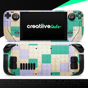 Green Building Blocks | Vinyl Skin Wrap | Protective Cover Decal for Valve Steam Deck Console (LCD or OLED)