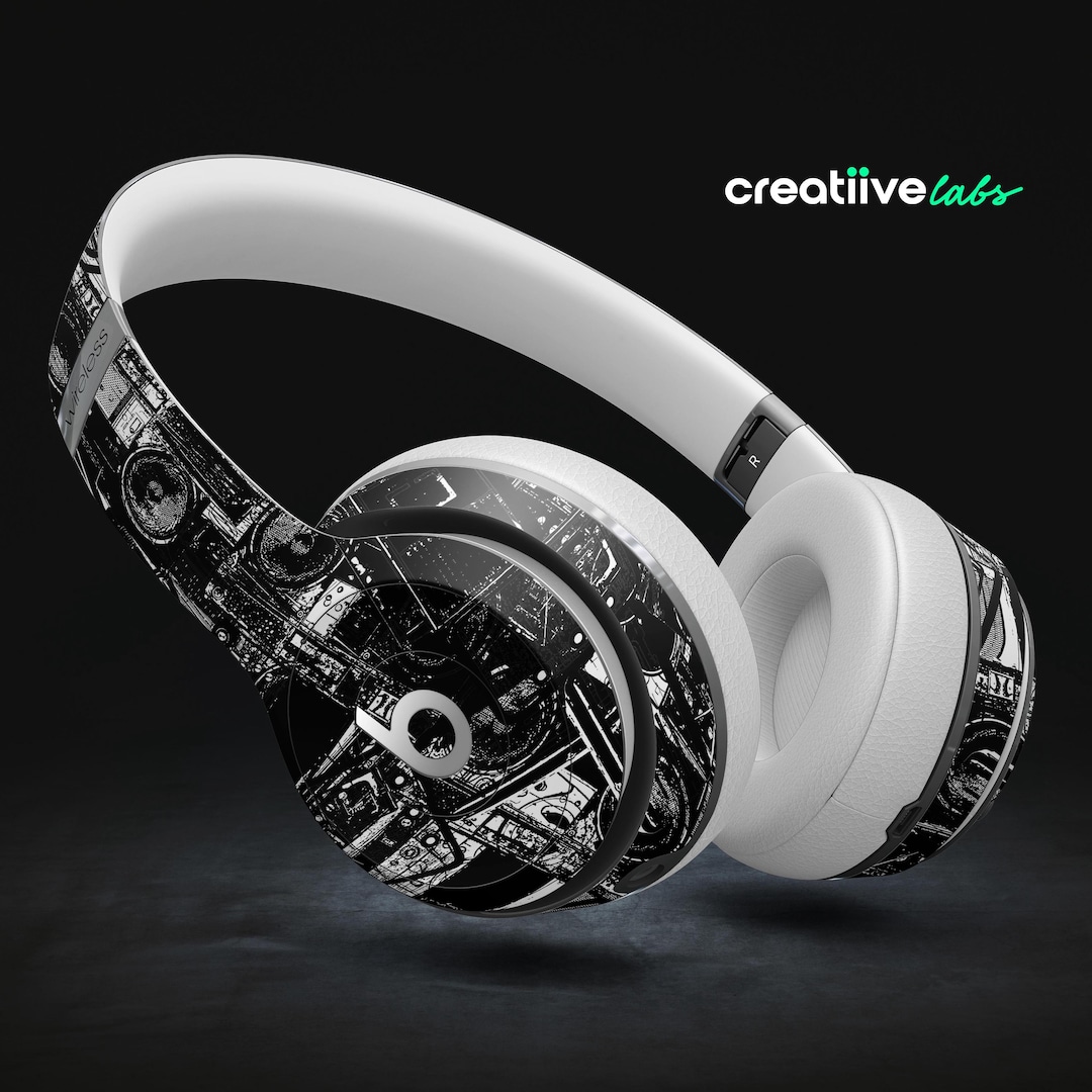 Abstract Black & White Radio Speakers | Protective Vinyl Decal Wraps ...