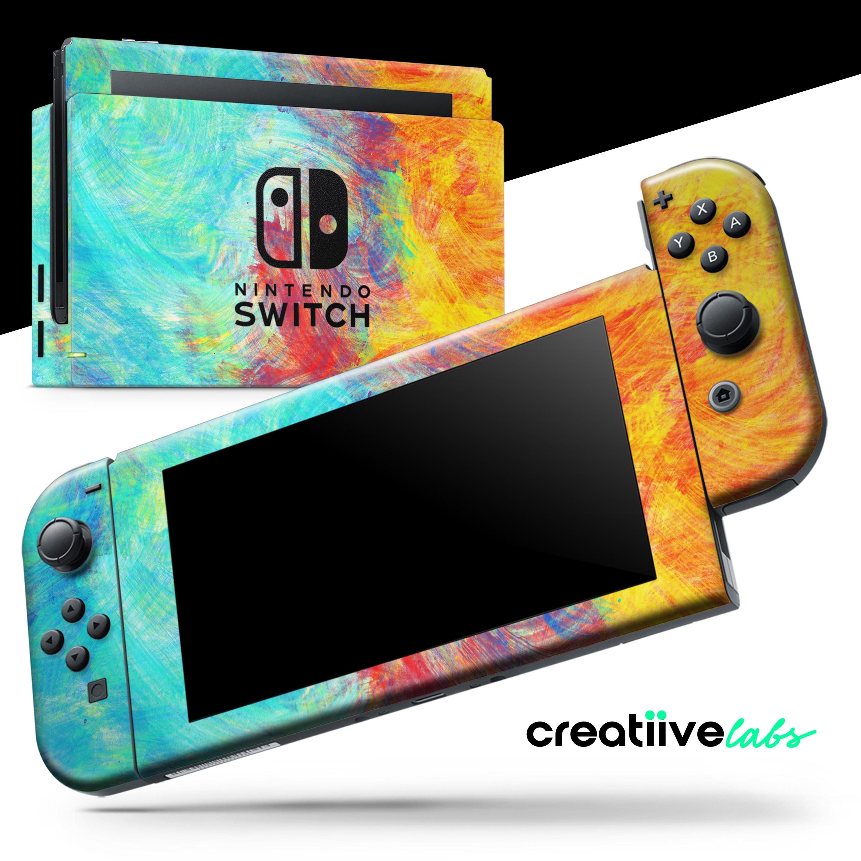 Vibrant Colored Messy Painted Canvas | Skin Wrap for Nintendo Switch 2 ...