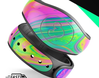 Neonkleur Fusion V3 | Vinyl sticker skin voor Disney MagicBand Plus, 2.0 waterdichte wrap magische band sticker | Klaar voor verzending