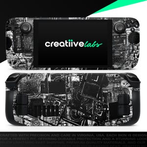 Abstract Black & White Radio Speakers | Vinyl Skin Wrap | Protective Cover Decal for Valve Steam Deck Console (LCD or OLED)
