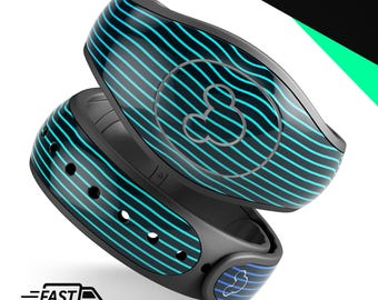 Gradient Linear Turbulence 1 | Vinyl Decal Skin for Disney MagicBand Plus, 2.0 Wrap Waterproof Magic Band Sticker | Ready to Ship