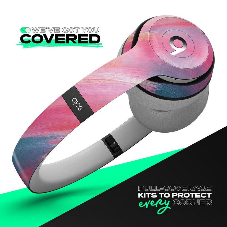 Trazos acrílicos abstractos V1 / Calcomanías protectoras de vinilo para todos los auriculares Beats by Dre / Solo, Studio, Pro, Mixr, EP, inalámbricos + imagen 2