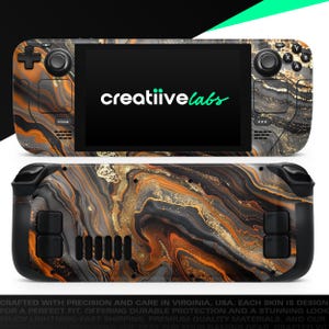 Black Marble Textures 4 | Vinyl Skin Wrap | Protective Cover Decal for Valve Steam Deck Console (LCD or OLED)