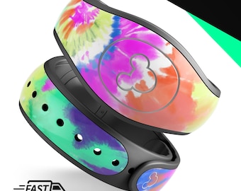 Tie Dye spiraal V1 | Vinyl sticker skin voor Disney MagicBand Plus, 2.0 waterdichte wrap magische band sticker | Klaar voor verzending