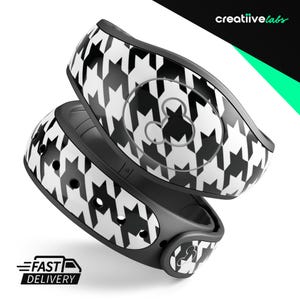 Black and White Houndstooth Pattern | Vinyl Decal Skin for Disney MagicBand Plus, 2.0 Wrap Waterproof Magic Band Sticker | Ready to Ship