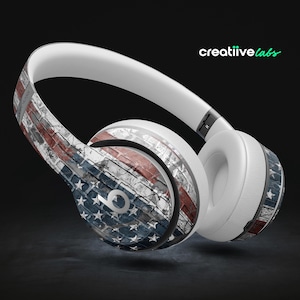 Vintage USA Flag | Protective Vinyl Decal Wraps for All Beats by Dre Headphones | Solo, Studio, Pro, Mixr, EP, Wireless +