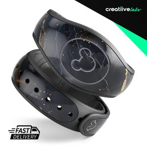 Black Marble Textures 12 | Vinyl Decal Skin for Disney MagicBand Plus, 2.0 Wrap Waterproof Magic Band Sticker | Ready to Ship
