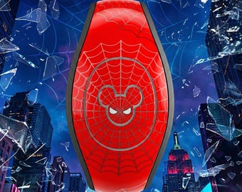Adesivo de vinil Red Web Hero para Disney MagicBand Plus, versão 2.0, à prova d'água | Pronto para envio
