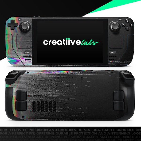 VHS Tape Glitch 7 | Vinyl Haut wickeln | Schutzhülle Aufkleber für Steam Deck Konsole (LCD oder OLED)