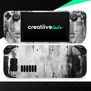 Abstract Black & White Brushstrokes | Vinyl Skin Wrap | Protective Cover Decal for Valve Steam Deck Console (LCD or OLED)