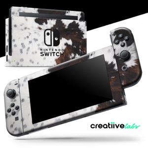 Modern Cowhide Chic V7 | Skin Wrap för Nintendo Switch 2-konsol + OLED, Lite, Pro-kontroll, Joy-Con, 3DS XL