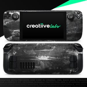 Abstract Black Grunge | Vinyl Skin Wrap | Protective Cover Decal for Valve Steam Deck Console (LCD or OLED)